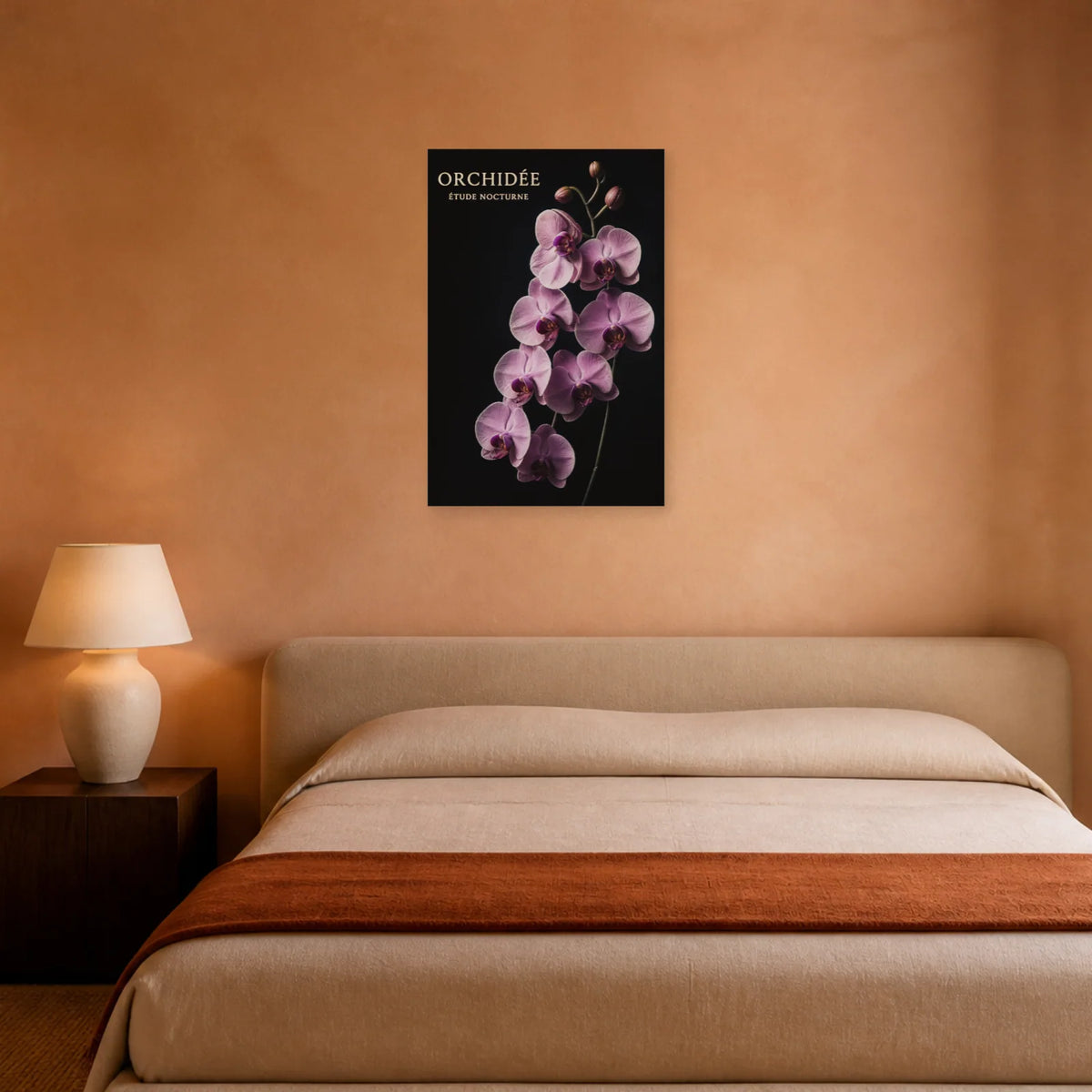 Affiche Orchidée – Étude Nocturne dans une chambre - Art Virtuoso