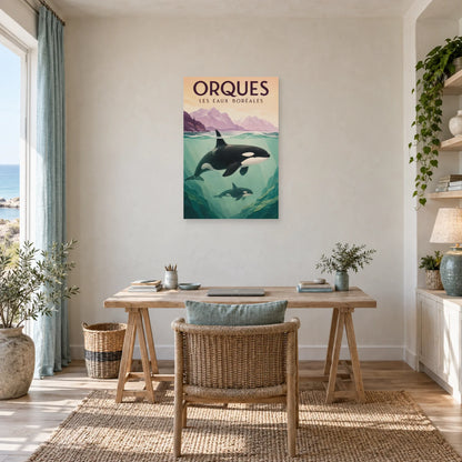 Affiche Orques - Les eaux boréales dans un bureau - Art Virtuoso