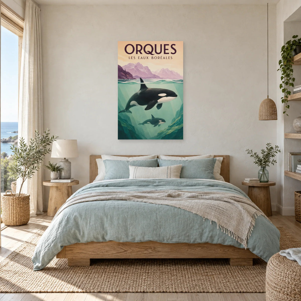 Affiche Orques - Les eaux boréales dans une chambre - Art Virtuoso