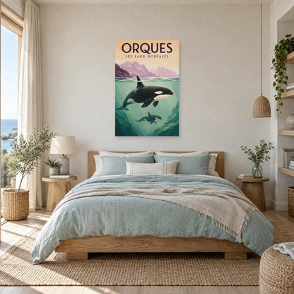 Affiche Orques - Les eaux boréales dans une chambre - Art Virtuoso
