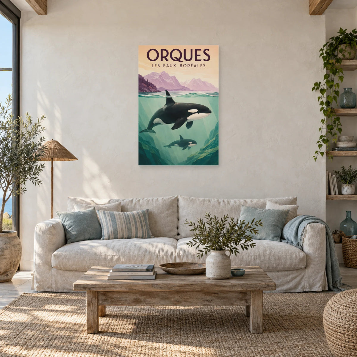 Affiche Orques - Les eaux boréales dans un salon - Art Virtuoso