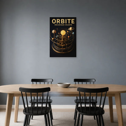 Affiche Orbite – Mécanique Céleste dans une salle à manger - Art Virtuoso