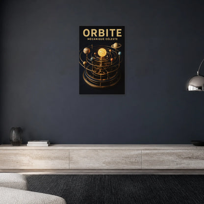 Affiche Orbite – Mécanique Céleste dans un salon - Art Virtuoso