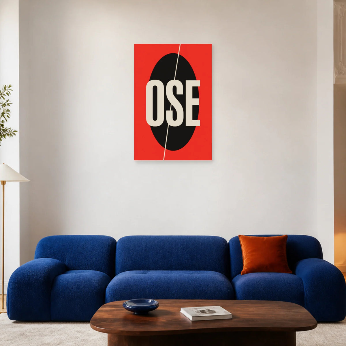 Affiche Ose – Audace minimaliste dans un salon - Art Virtuoso