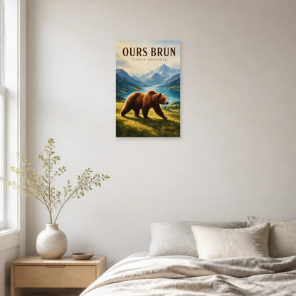 Affiche Ours Brun – Terres Sauvages dans une chambre - Art Virtuoso
