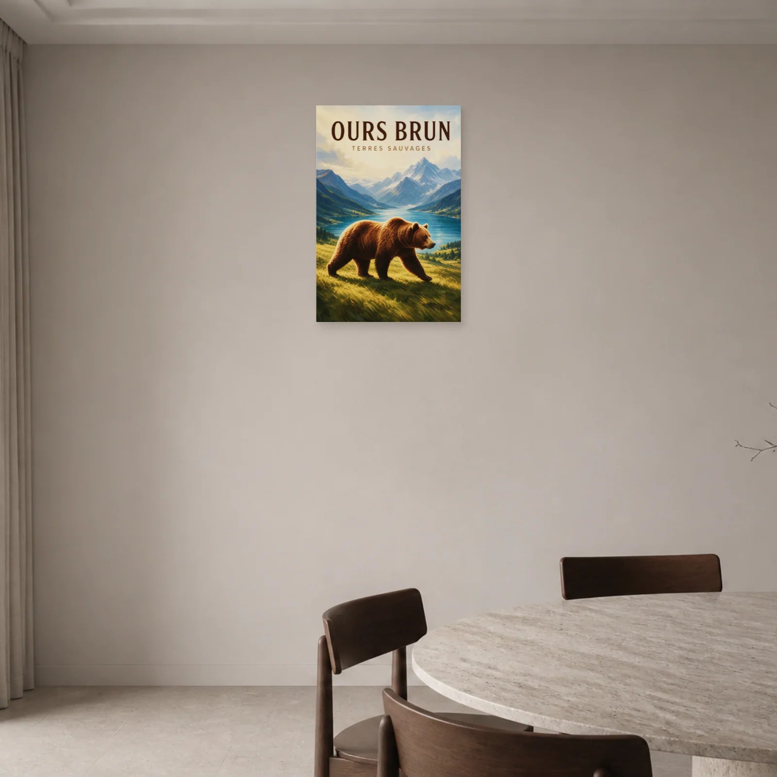 Affiche Ours Brun – Terres Sauvages dans une entrée ou un couloir - Art Virtuoso