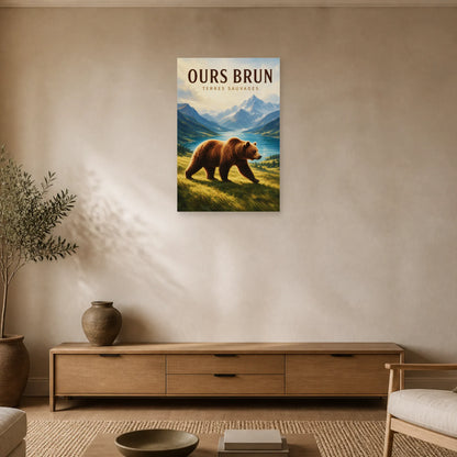 Affiche Ours Brun – Terres Sauvages dans un salon - Art Virtuoso