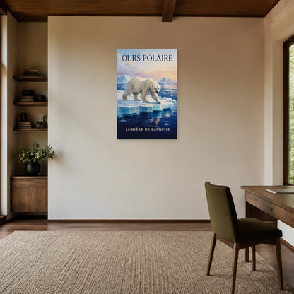 Affiche Ours polaire, lumière de banquise dans un bureau - Art Virtuoso