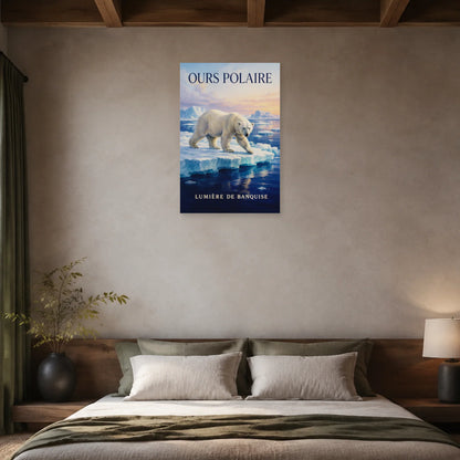 Affiche Ours polaire, lumière de banquise dans une chambre - Art Virtuoso