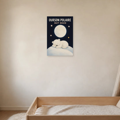 Affiche Ourson Polaire – Nuit Douce dans une chambre - Art Virtuoso