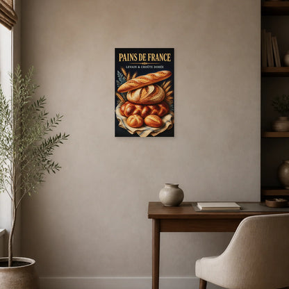 Affiche Pains de France – Levain & Croûte Dorée dans un bureau - Art Virtuoso