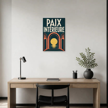 Affiche Paix intérieure – Arche solaire dans un bureau - Art Virtuoso