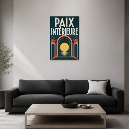 Affiche Paix intérieure – Arche solaire dans un salon - Art Virtuoso