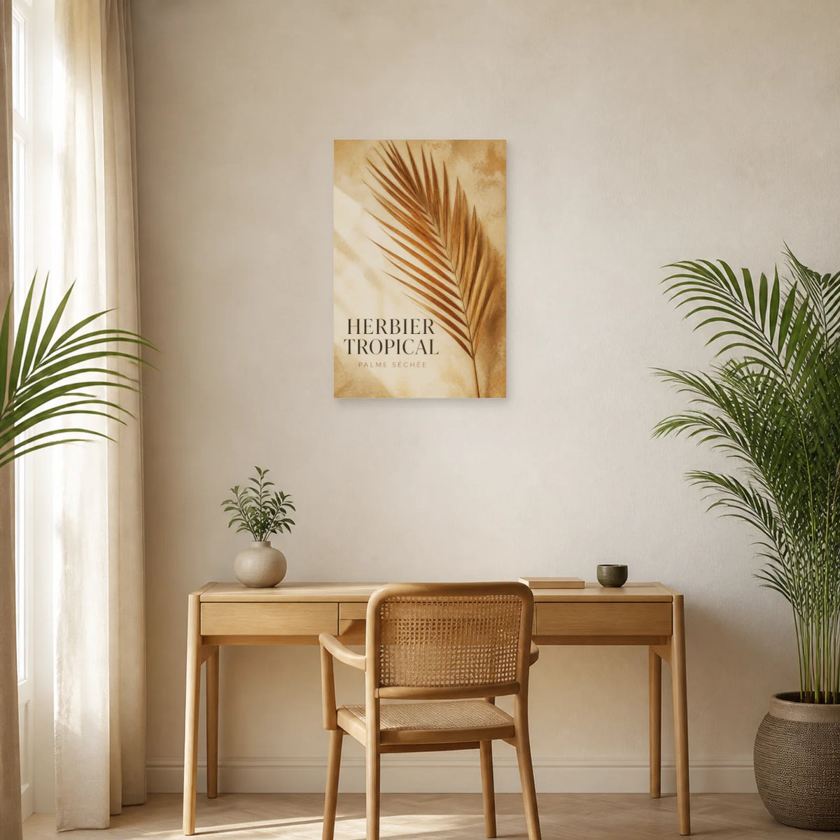 Affiche Palme séchée – Esprit herbier dans un bureau - Art Virtuoso
