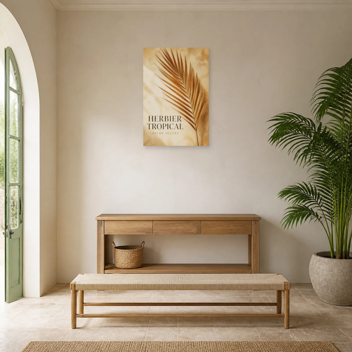 Affiche Palme séchée – Esprit herbier dans une entrée ou un couloir - Art Virtuoso