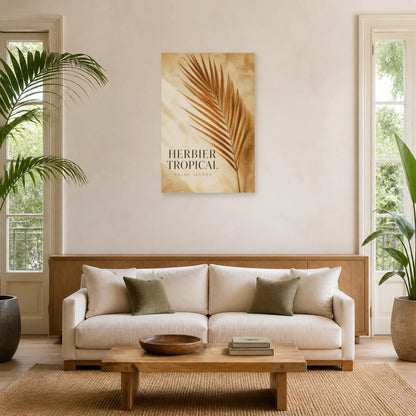 Affiche Palme séchée – Esprit herbier dans un salon - Art Virtuoso