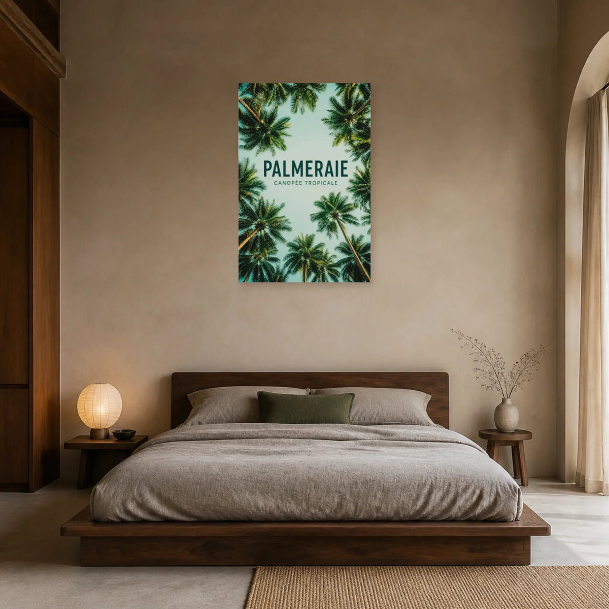 Affiche Palmeraie – Canopée tropicale dans une chambre - Art Virtuoso