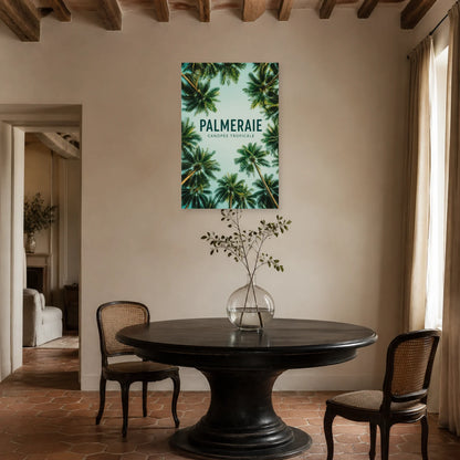 Affiche Palmeraie – Canopée tropicale dans une salle à manger - Art Virtuoso