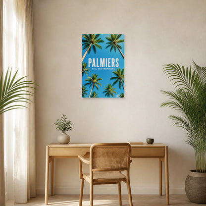 Affiche Palmiers – Sous le ciel bleu dans un bureau - Art Virtuoso