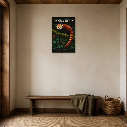 Affiche Panda roux, la branche émeraude dans une entrée ou un couloir - Art Virtuoso