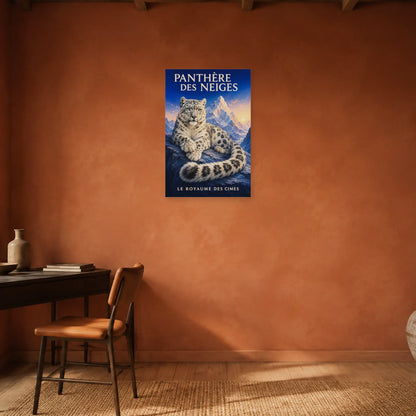 Affiche Panthère des neiges, le royaume des cimes dans un bureau - Art Virtuoso