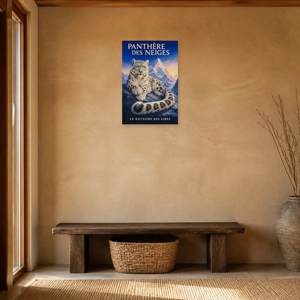Affiche Panthère des neiges, le royaume des cimes dans une entrée ou un couloir - Art Virtuoso