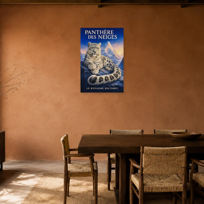 Affiche Panthère des neiges, le royaume des cimes dans une salle à manger - Art Virtuoso