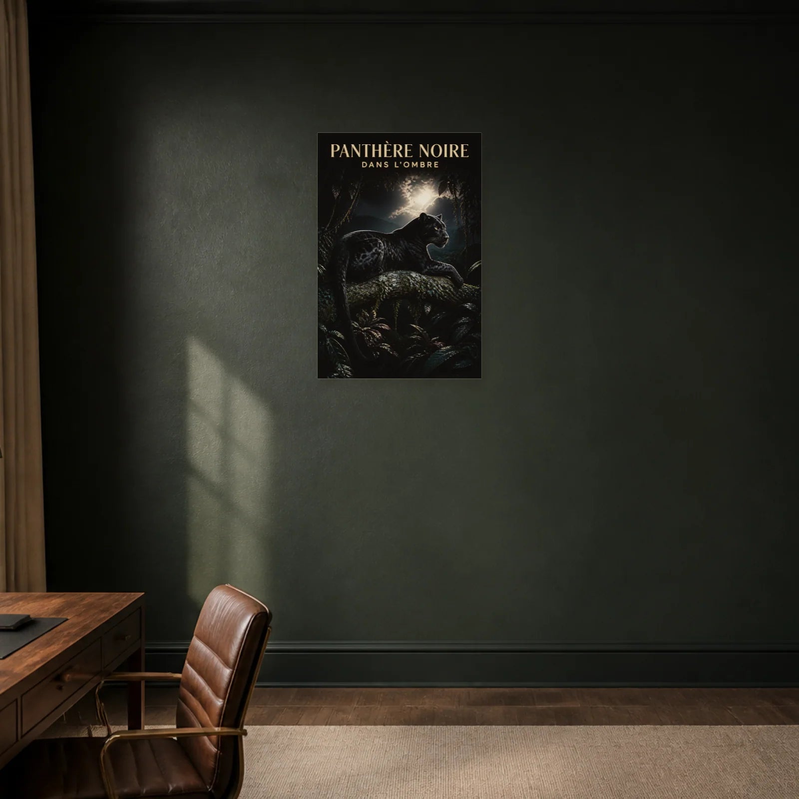 Affiche Panthère Noire – Dans l’Ombre dans un bureau - Art Virtuoso