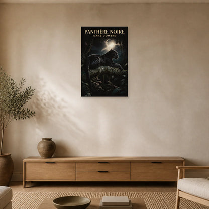 Affiche Panthère Noire – Dans l’Ombre dans un salon - Art Virtuoso