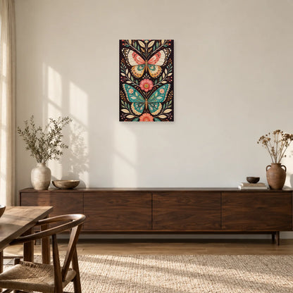 Affiche Papillons et fleurs bohèmes dans une entrée ou un couloir - Art Virtuoso