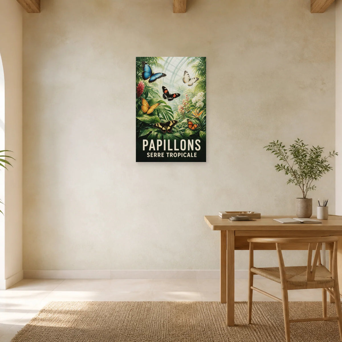 Affiche Papillons – Serre tropicale dans un bureau - Art Virtuoso