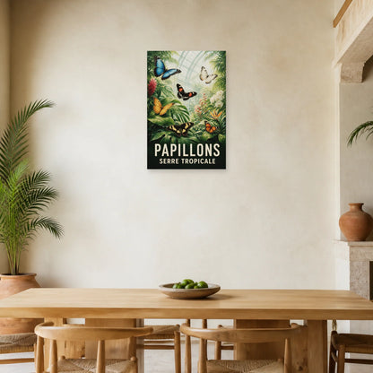 Affiche Papillons – Serre tropicale dans une salle à manger - Art Virtuoso