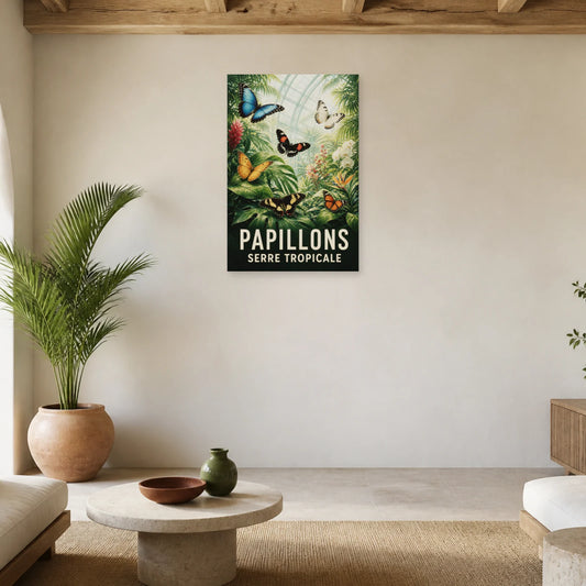 Affiche Papillons – Serre tropicale dans un salon - Art Virtuoso