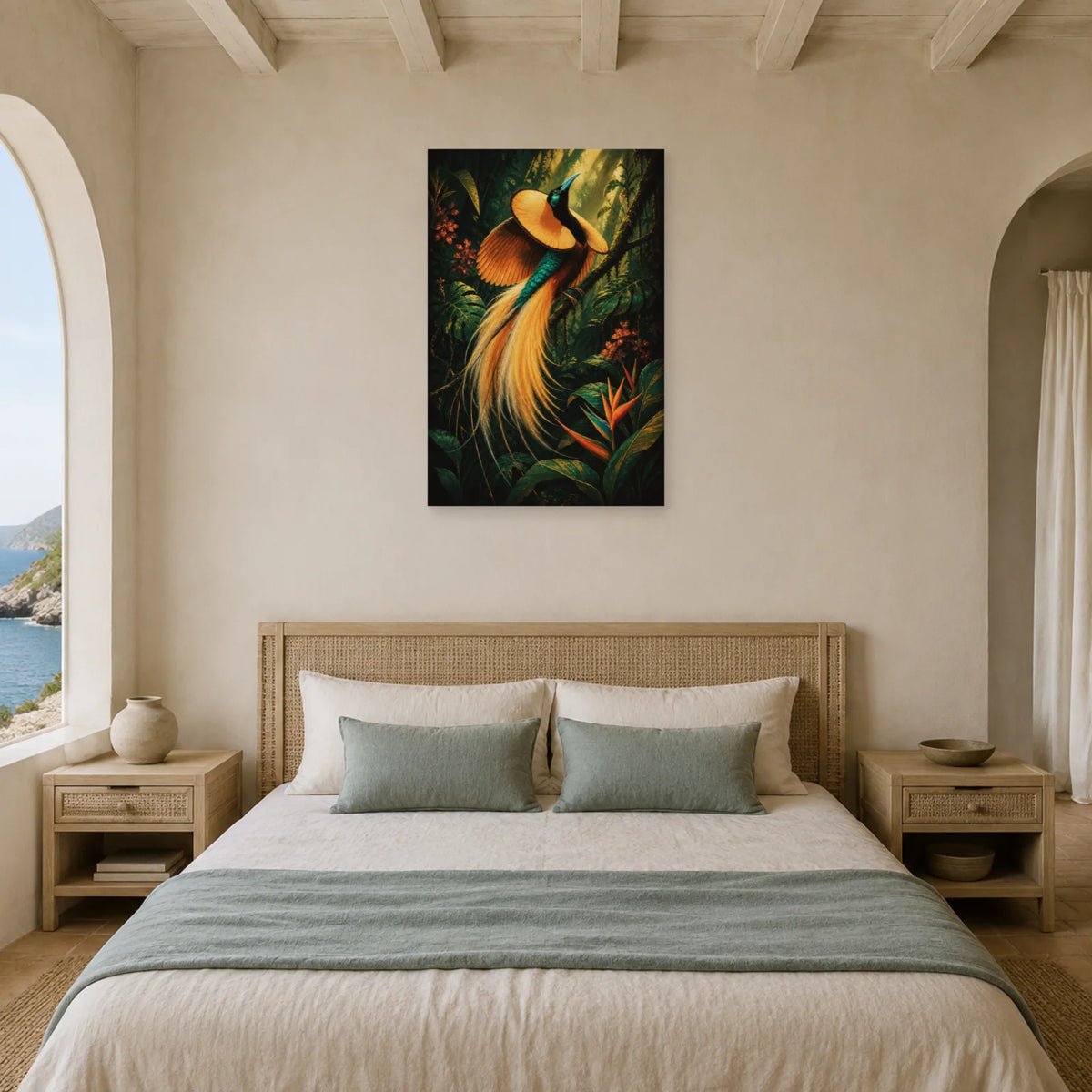 Affiche Paradisier dans la jungle dans une chambre - Art Virtuoso