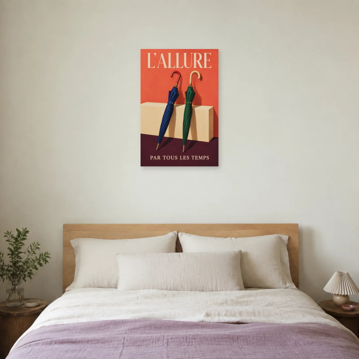 Affiche Parapluies, l’allure par tous les temps dans une chambre - Art Virtuoso