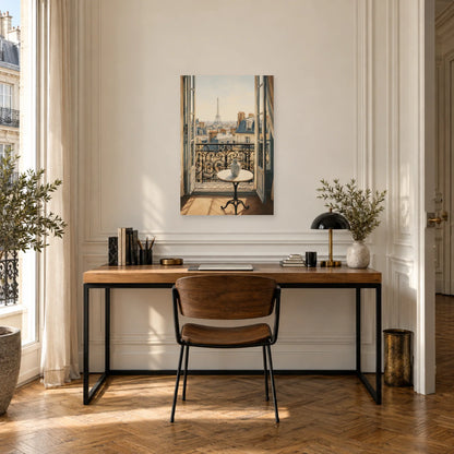 Affiche Balcon parisien - Matin de septembre dans un bureau - Art Virtuoso