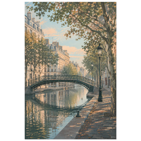 Passerelle au-dessus du canal, affiche 30 × 45 cm