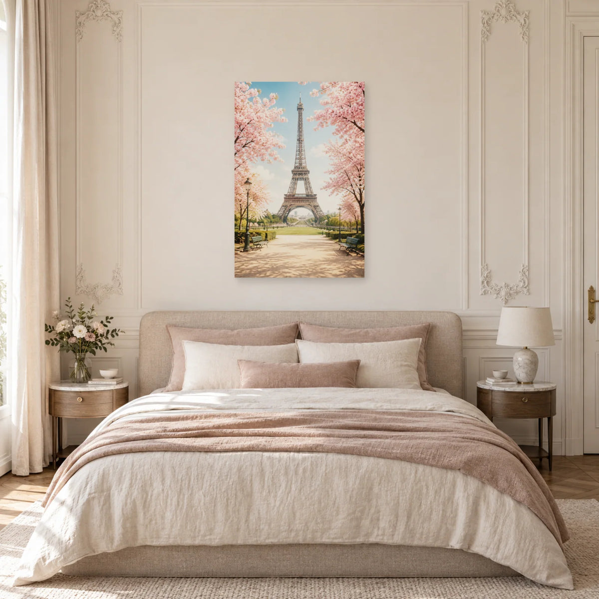 Affiche Champ-de-Mars - Printemps parisien dans une chambre - Art Virtuoso