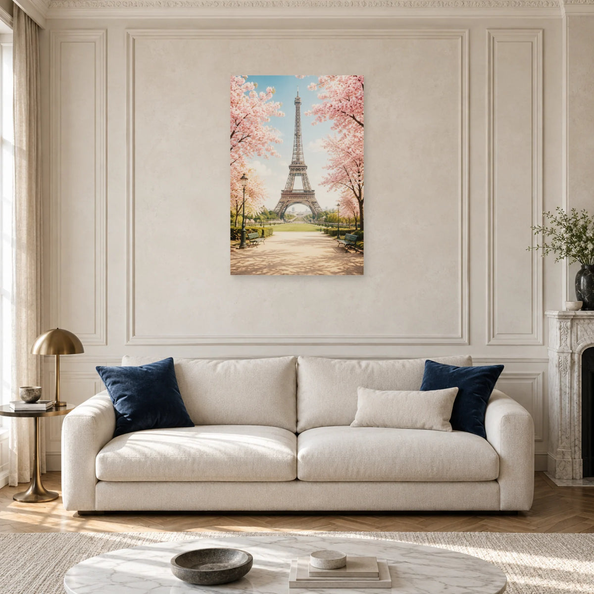 Affiche Champ-de-Mars - Printemps parisien dans un salon - Art Virtuoso