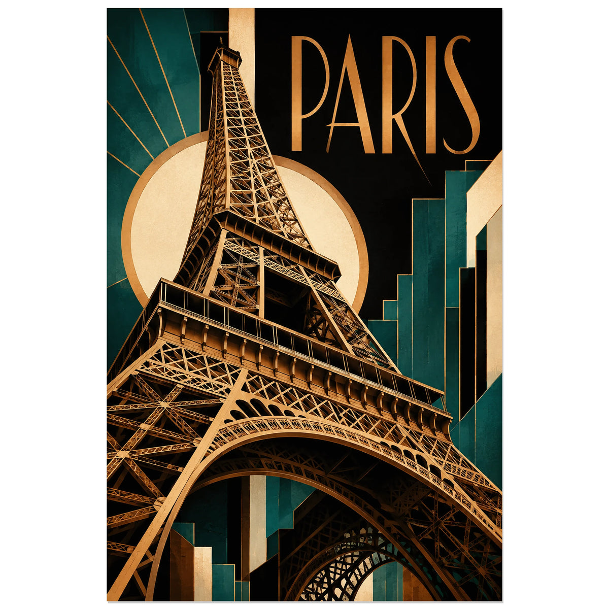 Architecture géométrique de Paris, affiche 40 × 60 cm