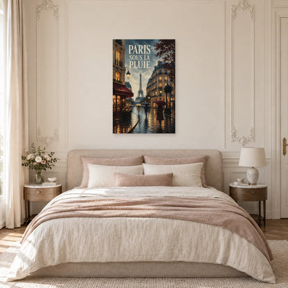 Affiche Paris - Sous la pluie dans une chambre - Art Virtuoso
