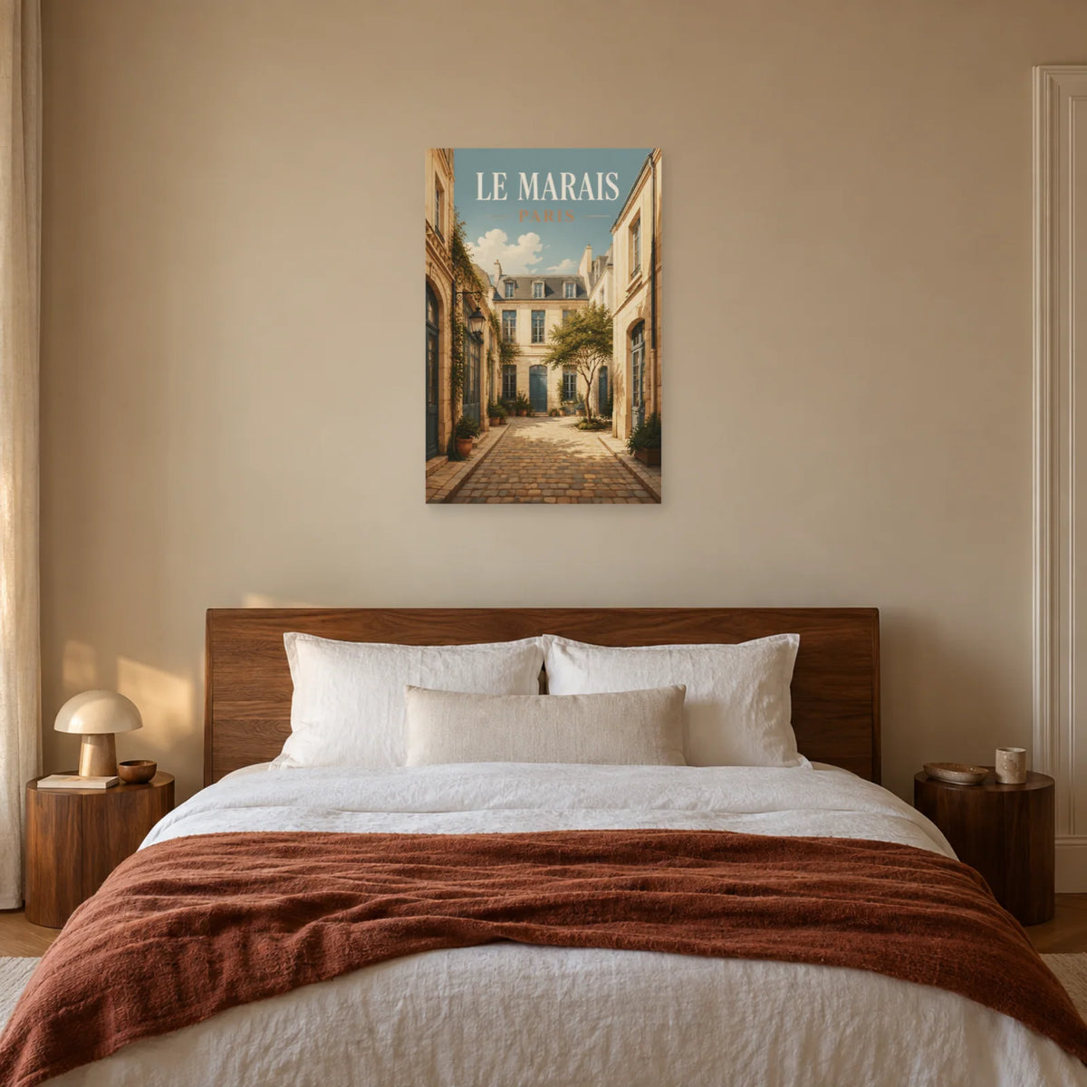 Affiche Le Marais - Cour secrète dans une chambre - Art Virtuoso