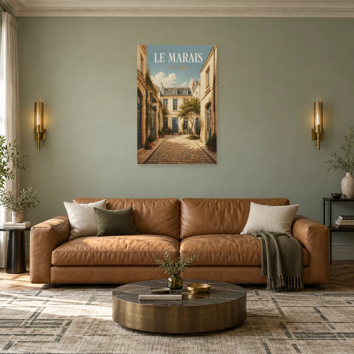 Affiche Le Marais - Cour secrète dans un salon - Art Virtuoso