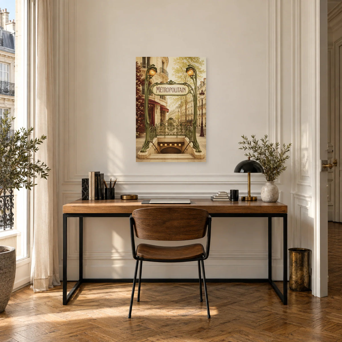 Affiche Métropolitain - Entrée Art nouveau dans un bureau - Art Virtuoso