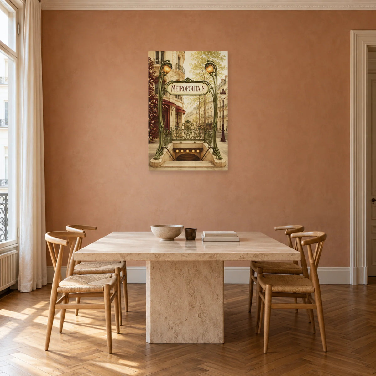 Affiche Métropolitain - Entrée Art nouveau dans une salle à manger - Art Virtuoso