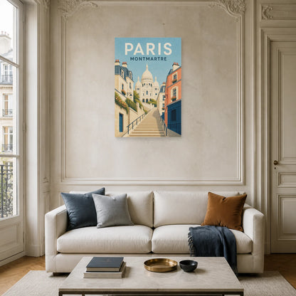 Affiche Paris – Montmartre dans un salon - Art Virtuoso