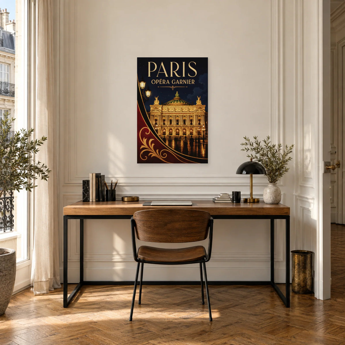 Affiche Opéra Garnier - Soir de lumière dans un bureau - Art Virtuoso
