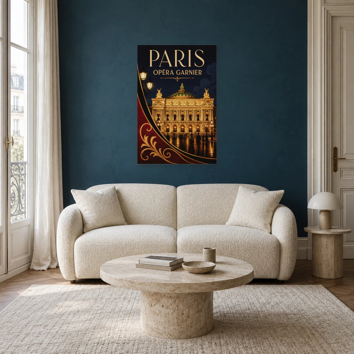 Affiche Opéra Garnier - Soir de lumière dans un salon - Art Virtuoso