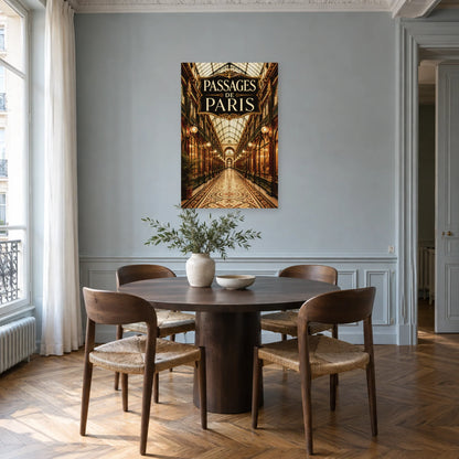 Affiche Passages de Paris - Verrière dorée dans une salle à manger - Art Virtuoso