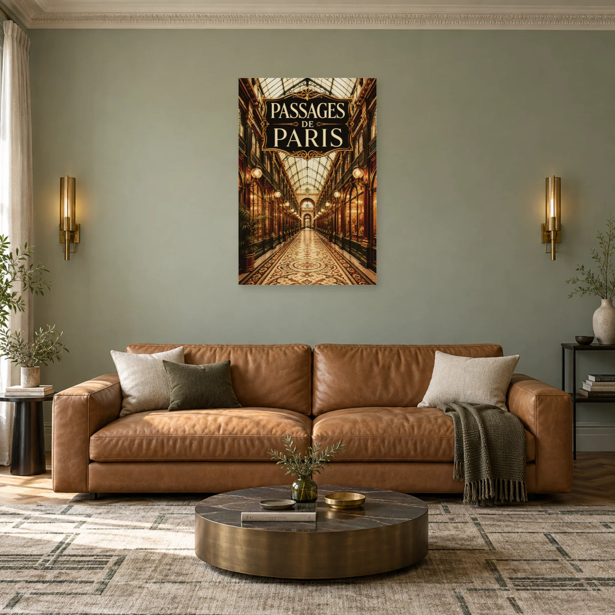 Affiche Passages de Paris - Verrière dorée dans un salon - Art Virtuoso
